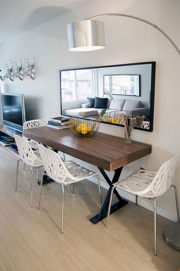 amenajare living modern cu loc de luat masa