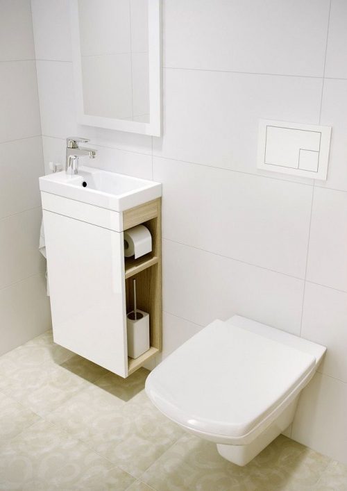 Dulap de baie alb cu masca lavoar 40 cm
