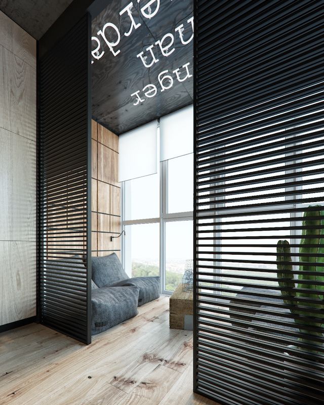 loc de relaxare in living modern fotoliu parchet maro