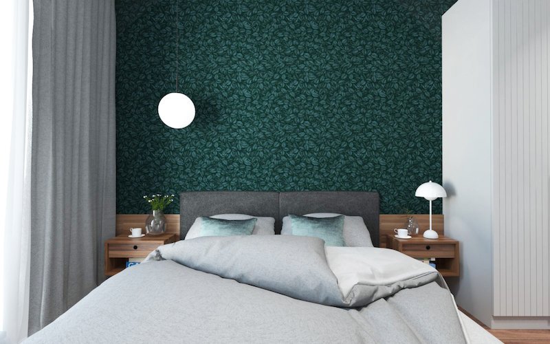 amenajare dormitor modern tapet apartament 2 camere mic