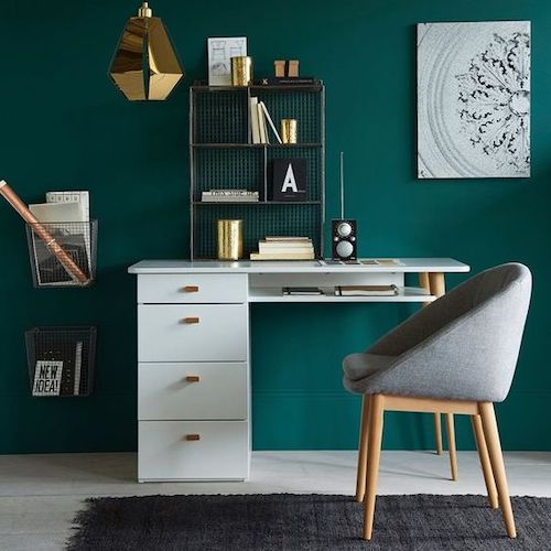 idee amenajare birou cu mobilier cu sertare