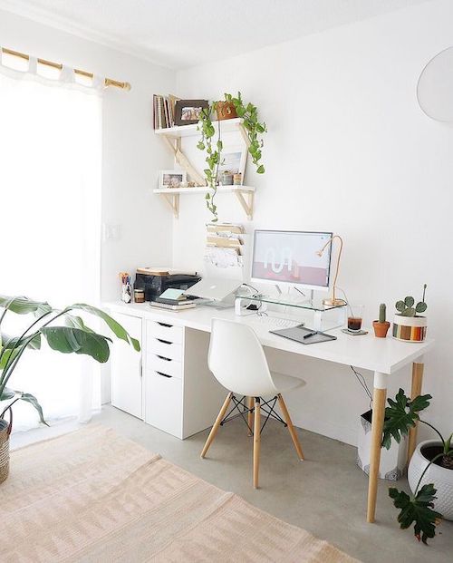 idee amenajare birou in living