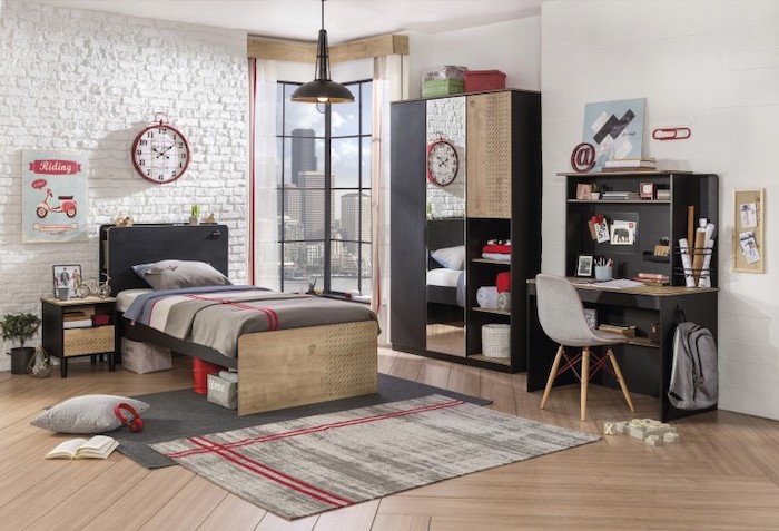 set_mobila_dormitor_din_pal_pentru_tineret_5_piese