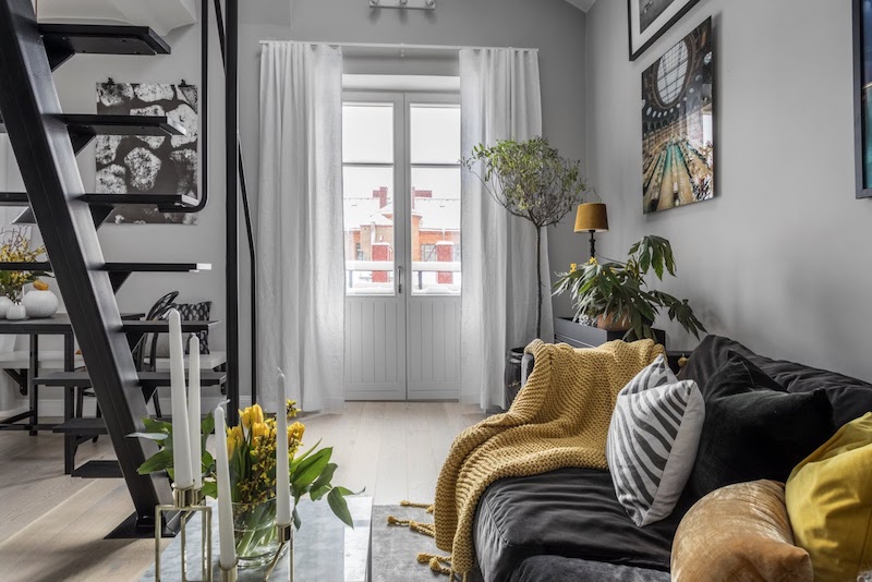 amenajare living garsoniera moderna de 31 m2