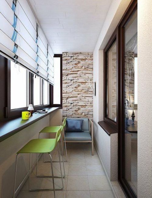 amenajare balcon inchis balcon perete cu piatra