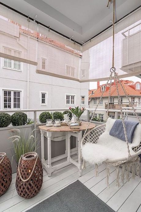 idei amenajare balcon cu leagan