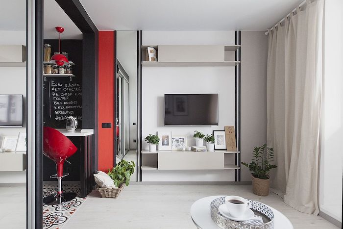 Idee amenajare garsoniera de 35 living