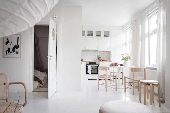 amenajare apartament alb in stil scandinav mobilier in stil scandinav