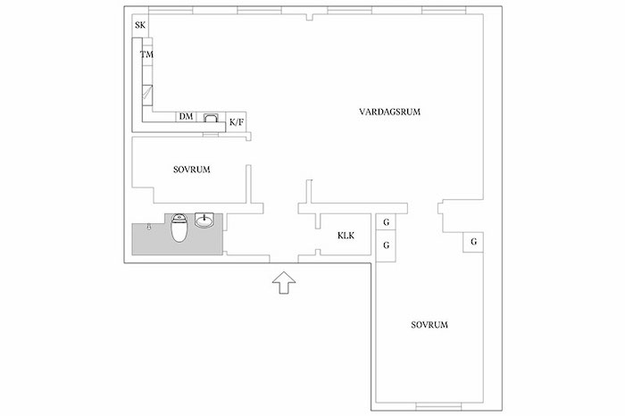 plan apartament amenajat in stil scandinav