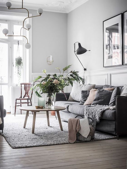 amenajare living in stil scandinav culori gri