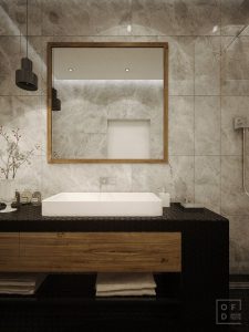 baie moderna mobilier chiuveta mare alba oglinda mare