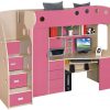 dormitor copii multifunctional roz pat copii birou copii mobilier copii