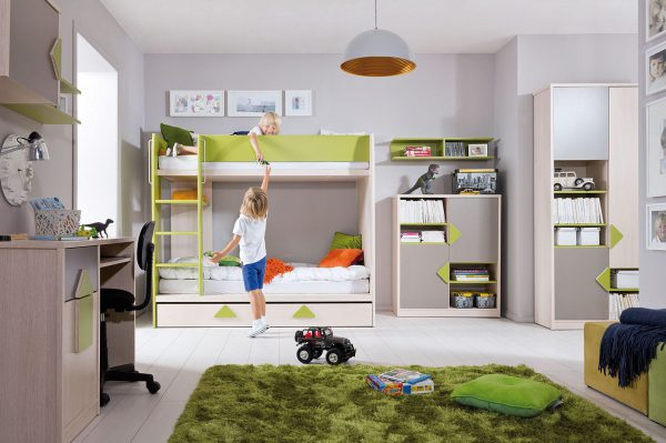 mobilier camera copii pat suprapus modern