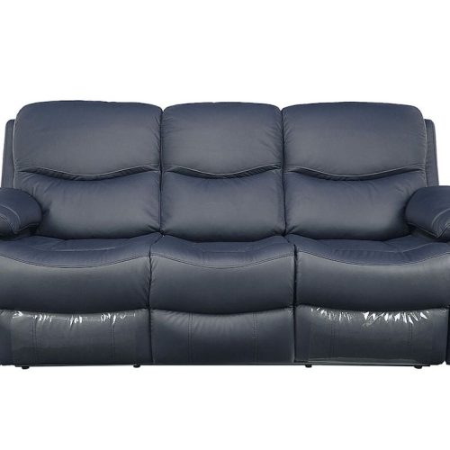 Canapea din piele, 2 reclinere, Gri, Kring Royal, 220 x 98 x 100 cm