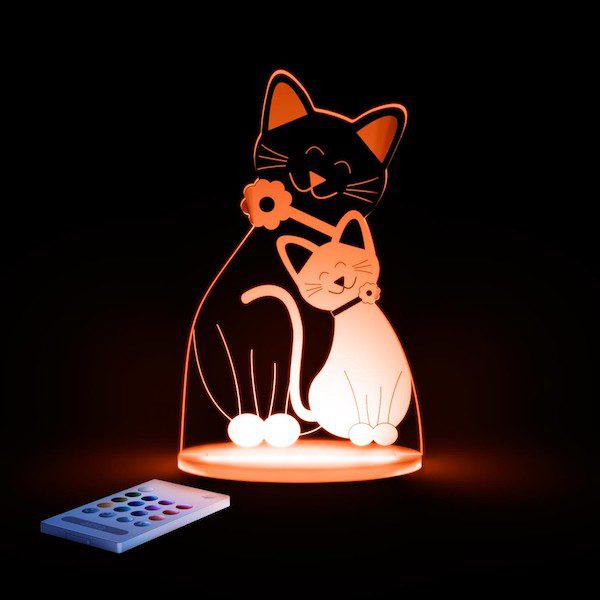 Lampa cu LED pentru copii, Forma de pisica portocalie