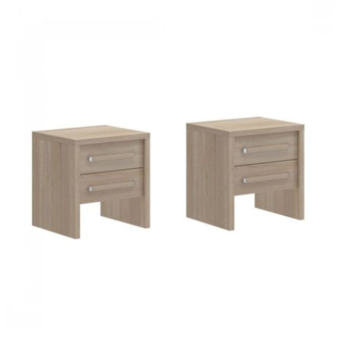 noptiere maro cu 2 sertare, Design minimalist, Materiale din lemn