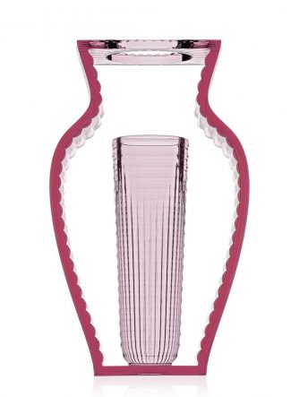 Vaza Kartell I Shine design Eugeni Quitllet 20x33cm roz transparent