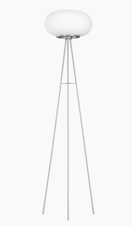 Lampadar Eglo Optica colectia Style 2x60W h157cm diametru 35cm alb mat - nichel mat