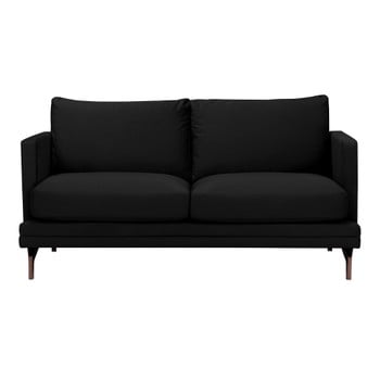 Canapea cu 2 locuri şi picioare metalice aurii Windsor & Co Sofas Jupiter, negru