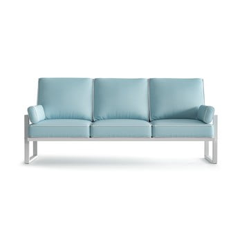 Canapea cu 3 locuri și margini albe, pentru exterior Marie Claire Home Angie, albastru deschis