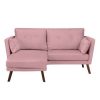 Canapea cu 3 locuri Mazzini Sofas Elena, cu șezlong pe partea stângă, roz deschis