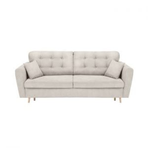 Canapea extensibilă cu 3 locuri și spațiu pentru depozitare Cosmopolitan Design Grenoble, gri deschis