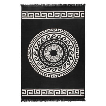 Covor reversibil Mandala, 140 x 215 cm, bej-negru