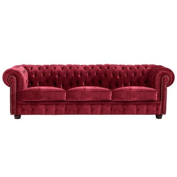 Canapea cu 3 locuri Max Winzer Norwin Velvet, roșu