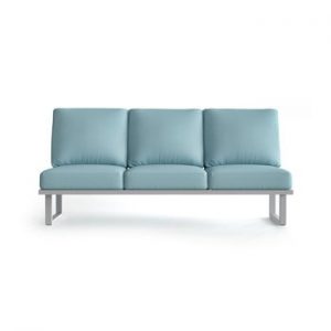 Canapea cu 3 locuri pentru exterior și picioare în nuanță deschisă Marie Claire Home Angie, albastru deschis
