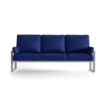 Canapea cu 3 locuri pentru exterior și picioare în nuanță deschisă Marie Claire Home Angie, albastru royal