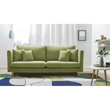 Canapea extensibilă cu 3 locuri Bobochic Paris Triplo, verde