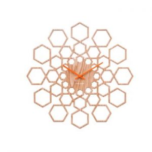 Ceas de perete Karlsson Sunshine Hexagon, decor lemn