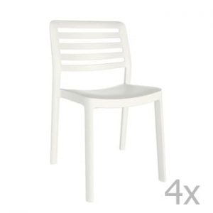Set 4 scaune de grădină Resol Wind, alb
