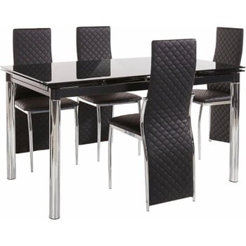 Set masă cu 4 scaune Støraa Pippa William Black, negru