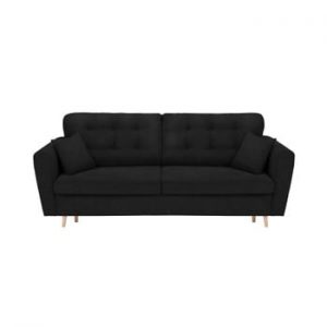 Canapea extensibilă cu 3 locuri și spațiu pentru depozitare Cosmopolitan Design Grenoble, negru