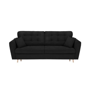 Canapea extensibilă cu 3 locuri și spațiu pentru depozitare Cosmopolitan Design Grenoble, negru