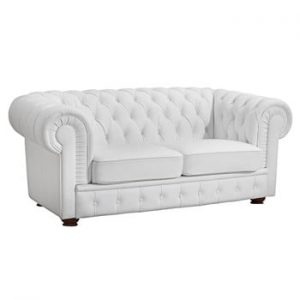Canapea cu 2 locuri din piele ecologică Max Winzer Bridgeport, alb