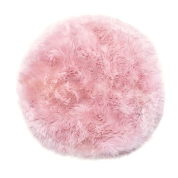 Covor rotund din blană de oaie Royal Dream Zealand, Ø 70 cm, roz