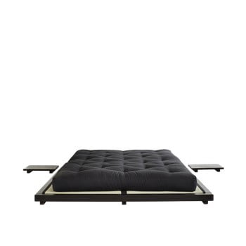 Pat din lemn de pin Karup Design Dock Bed, 193 x 213 cm, negru