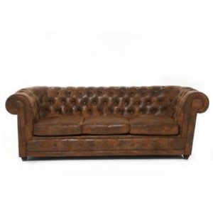Canapea cu 3 locuri Kare Design Oxford Vintage, maro
