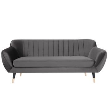 Canapea cu 3 locuri Mazzini Sofas BENITO cu picioare negre, gri