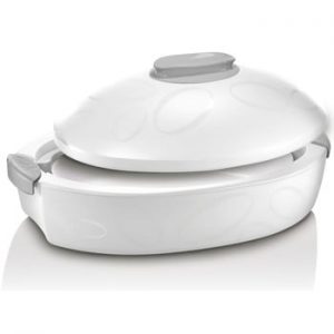 Cutie termică ovală cu vas de coacere Enjoy Gourmet, 3 l, alb