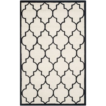 Covor din lână Safavieh Everly, 243 x 152 cm, alb - negru