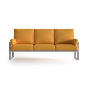 Canapea cu 3 locuri pentru exterior și picioare în nuanță deschisă Marie Claire Home Angie, galben