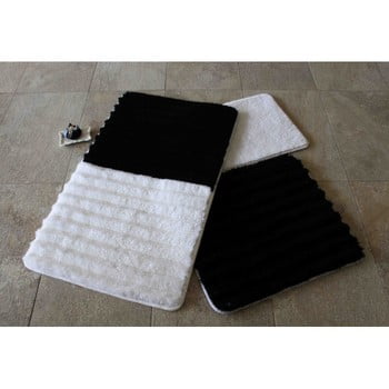 Set 3 covorașe de baie Confetti Bathmats, alb - negru