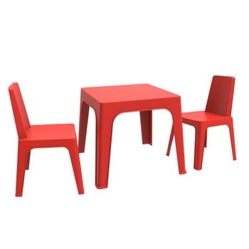 Set grădină pentru copii 1 masă și 2 scaune Resol Julieta, roșu
