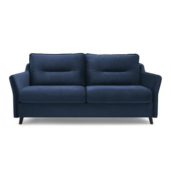 Canapea extensibilă cu 3 locuri Bobochic Paris Loft, albastru marin
