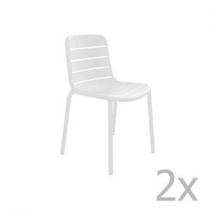 Set 2 scaune de grădină Resol Gina Garden, alb