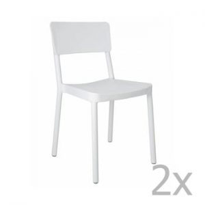 Set 2 scaune de grădină Resol Lisboa, alb