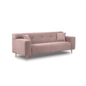 Canapea cu 3 locuri Kooko Home Twist, roz deschis